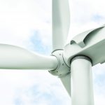 Modern,Wind,Turbine,Against,Cloudy,Sky,,Closeup.,Alternative,Energy,Source